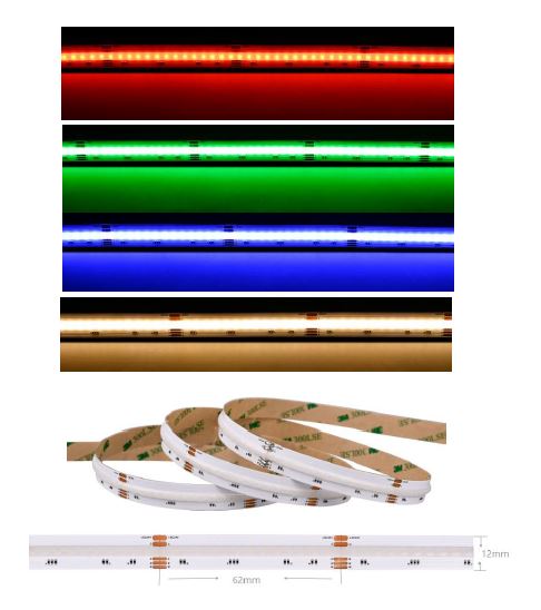 Atom LED - Neutron 12mm 24v 16w 896 LEDS p/mtr RGBW+3K LED Strip NON IP Per Mtr Cri90+