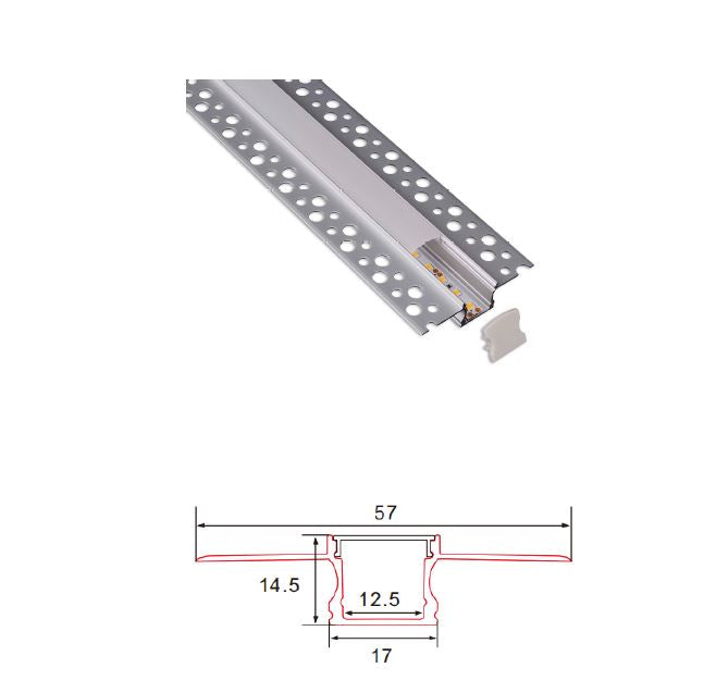 Atom LED 2m Plaster Profile with Diffuser